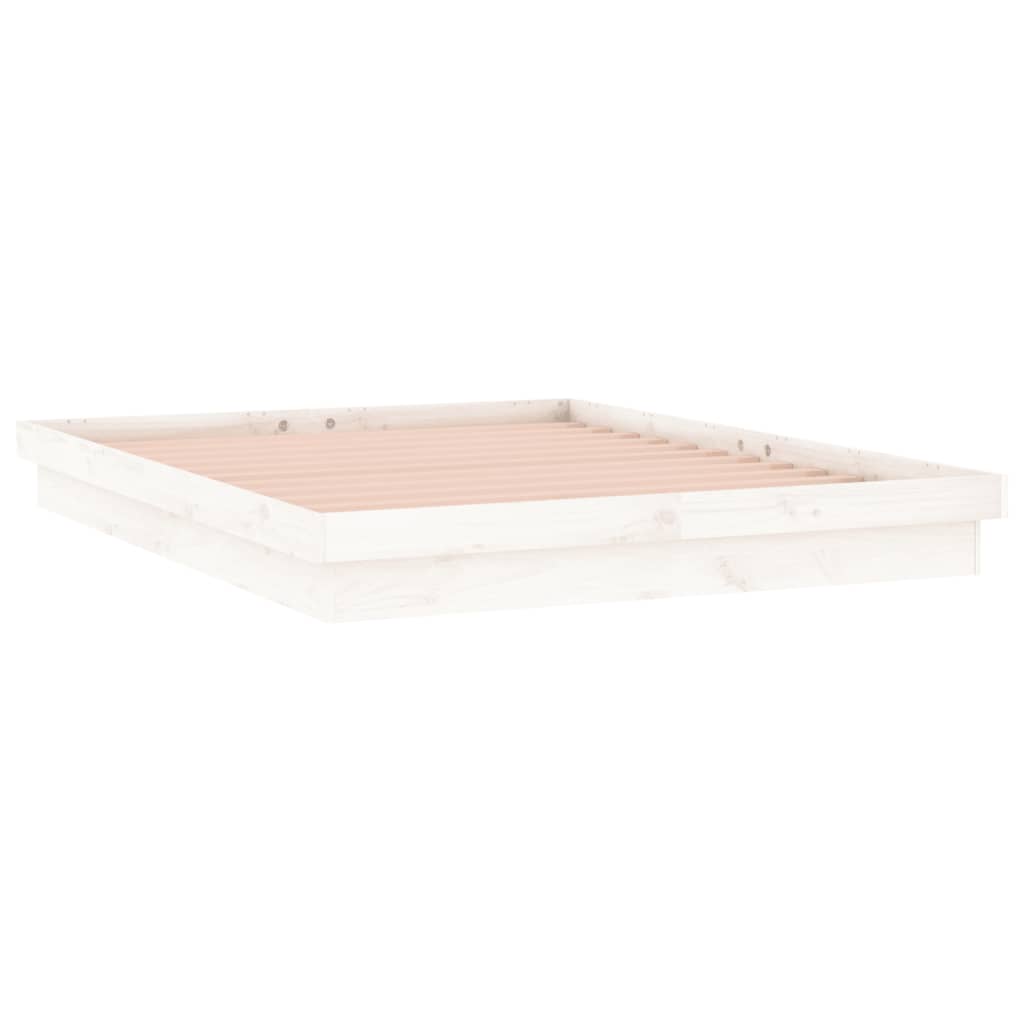 vidaXL Lit en bois massif avec LED Blanc 200x200 cm