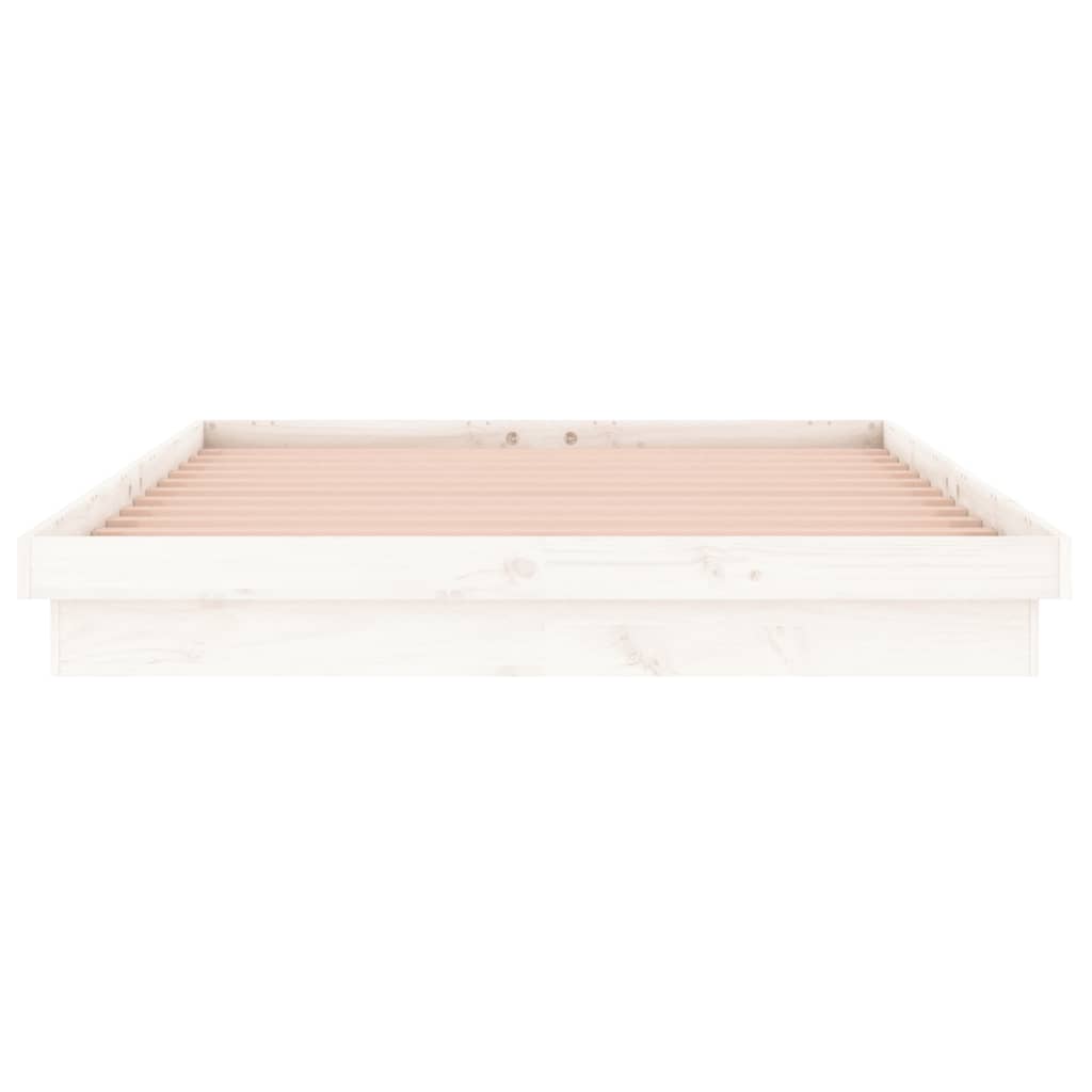 vidaXL Lit en bois massif avec LED Blanc 200x200 cm