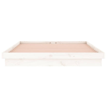 vidaXL Lit en bois massif avec LED Blanc 200x200 cm