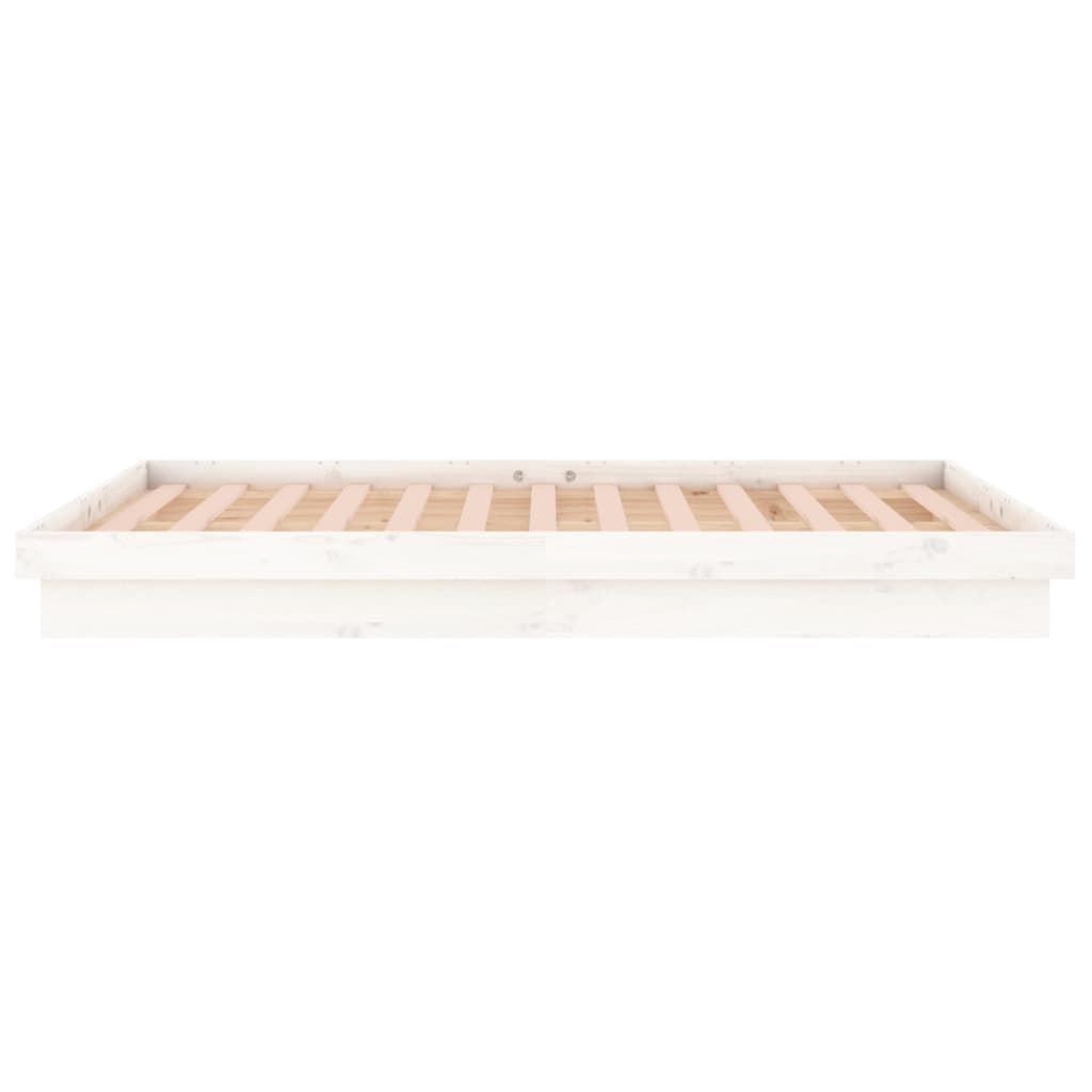 vidaXL Lit en bois massif avec LED Blanc 200x200 cm
