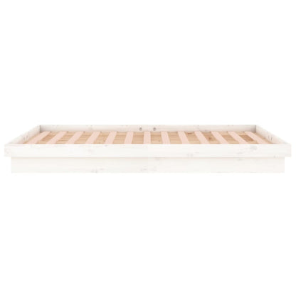 vidaXL Lit en bois massif avec LED Blanc 200x200 cm