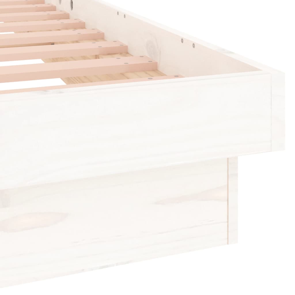 vidaXL Lit en bois massif avec LED Blanc 200x200 cm