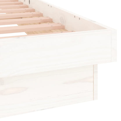 vidaXL Lit en bois massif avec LED Blanc 200x200 cm