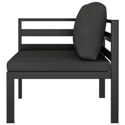 vidaXL Salon de jardin 4 pcs avec coussins aluminium anthracite