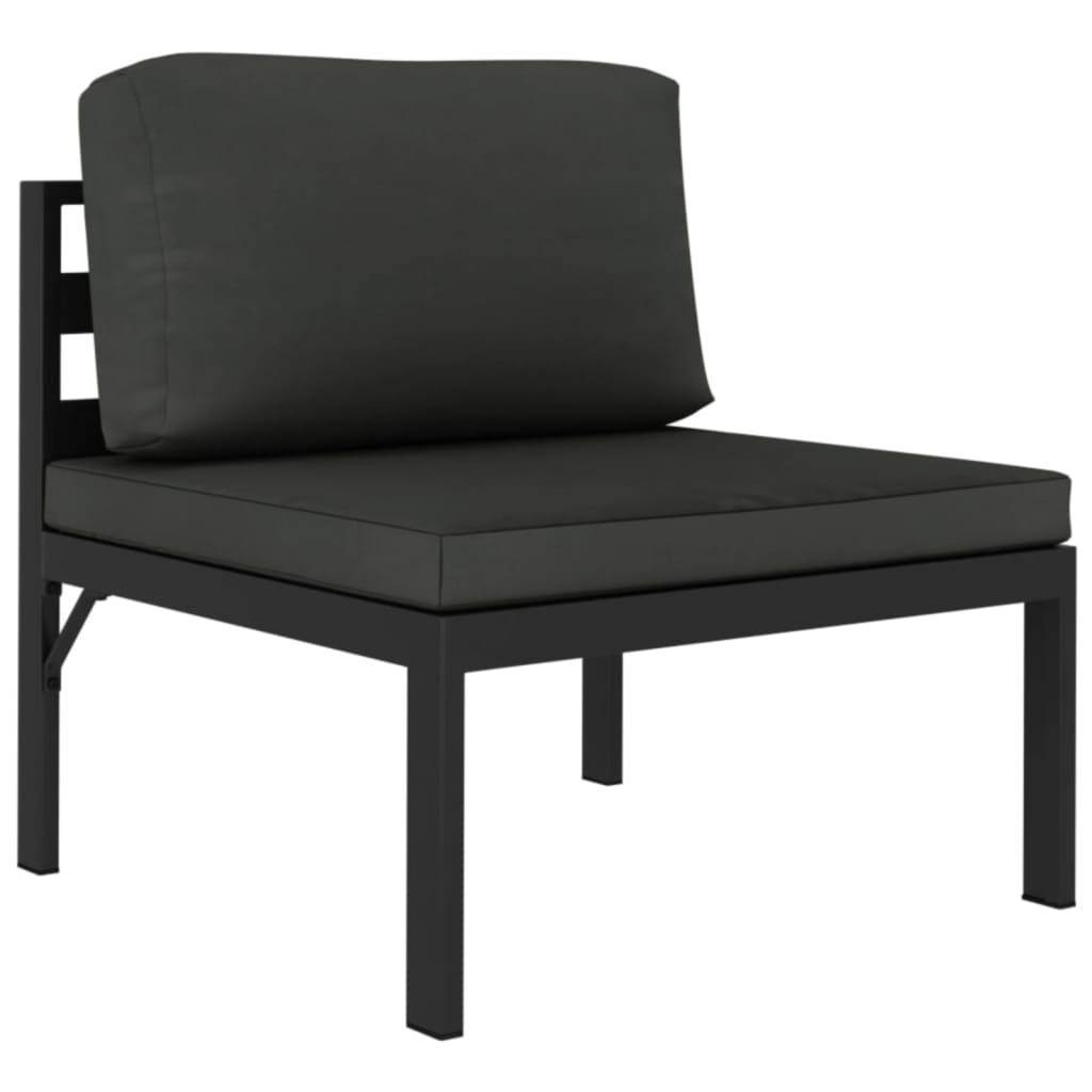 vidaXL Salon de jardin 4 pcs avec coussins aluminium anthracite