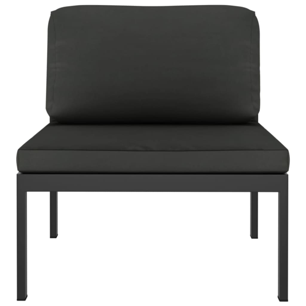 vidaXL Salon de jardin 4 pcs avec coussins aluminium anthracite
