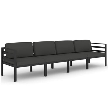 vidaXL Salon de jardin 4 pcs avec coussins aluminium anthracite