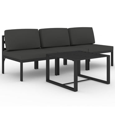 vidaXL Salon de jardin 4 pcs avec coussins aluminium anthracite