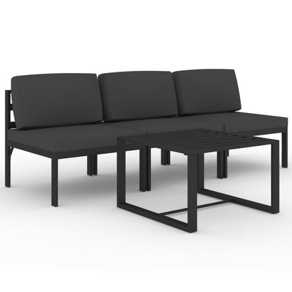 vidaXL Salon de jardin 4 pcs avec coussins aluminium anthracite