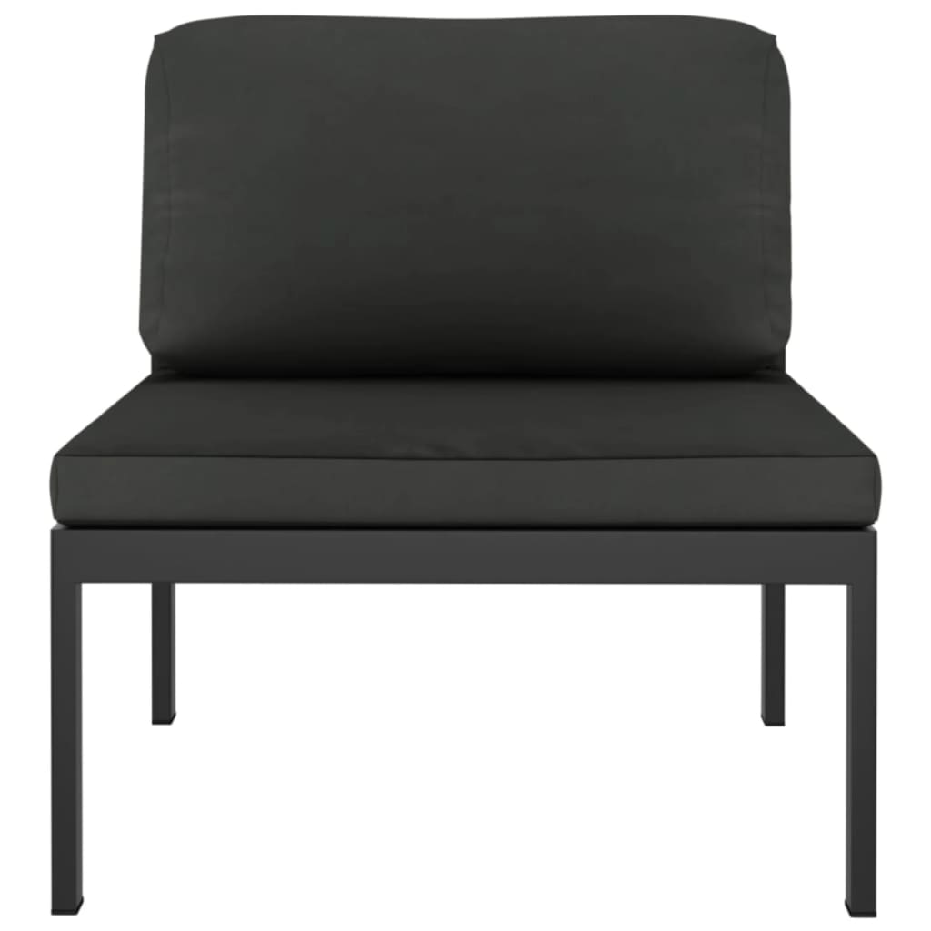 vidaXL Salon de jardin 4 pcs avec coussins aluminium anthracite