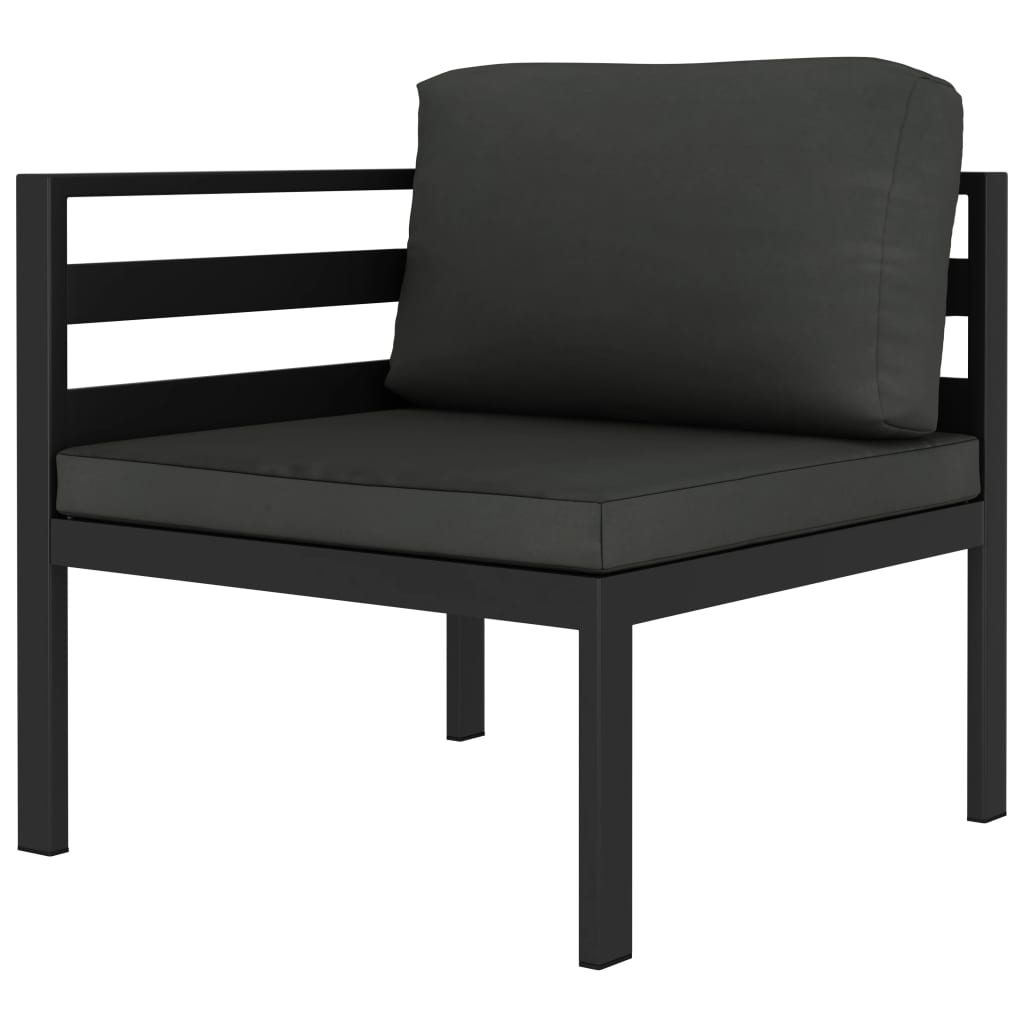 vidaXL Salon de jardin 4 pcs avec coussins aluminium anthracite