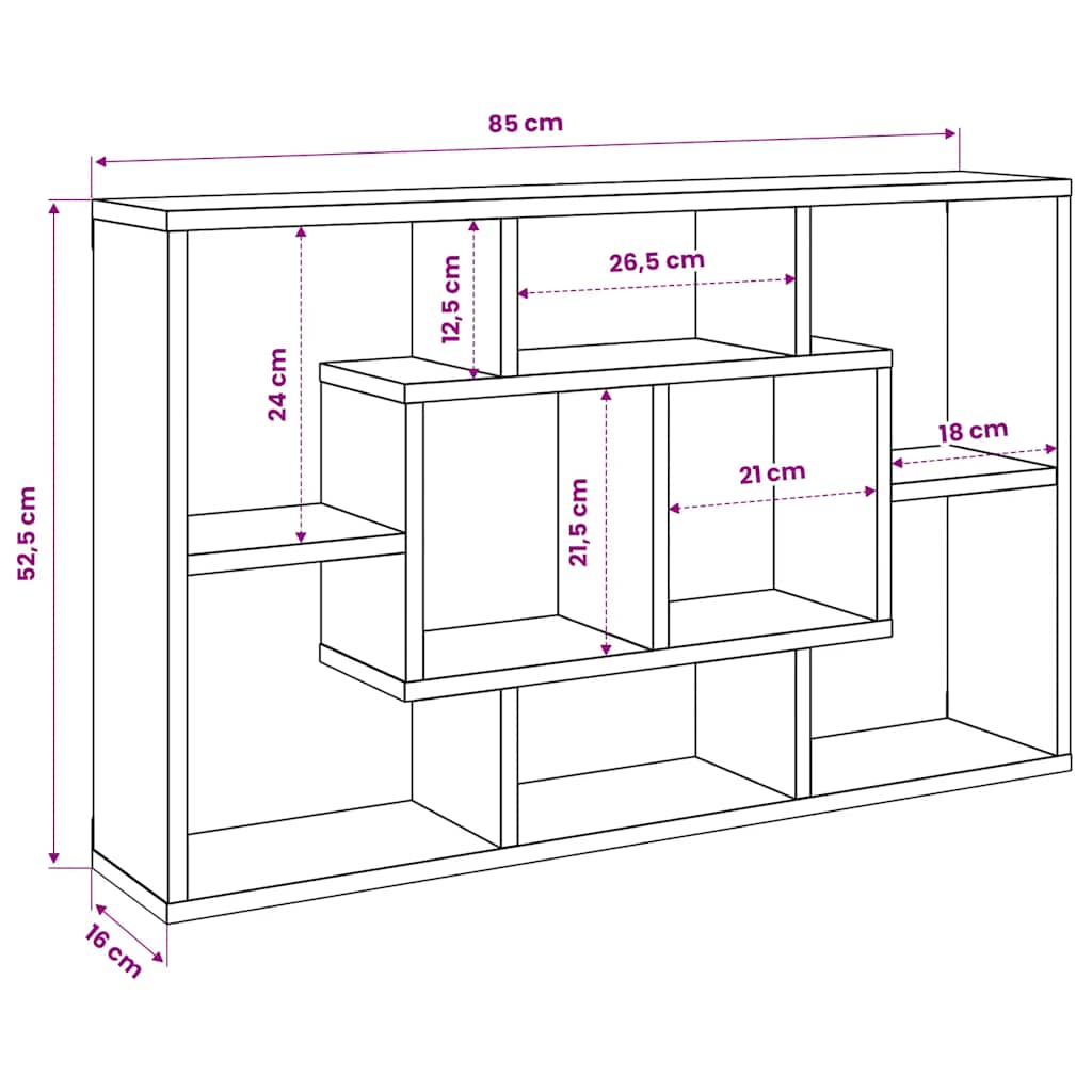 vidaXL Étagère murale Blanc 85x16x52,5 cm Bois d'ingénierie