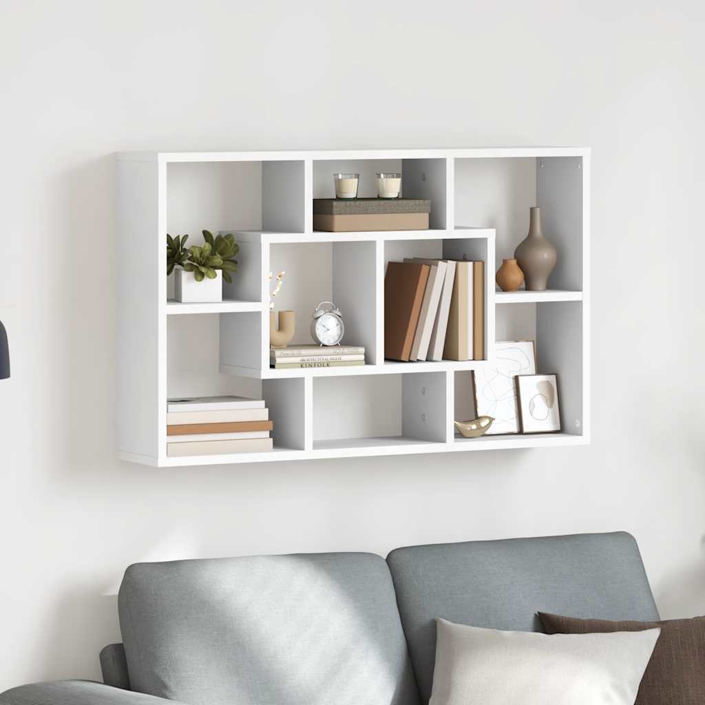 vidaXL Étagère murale Blanc 85x16x52,5 cm Bois d'ingénierie