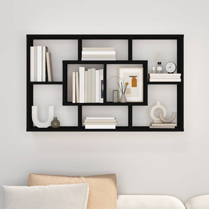 vidaXL Wandregal Schwarz 85x16x52,5 cm Holzwerkstoff
