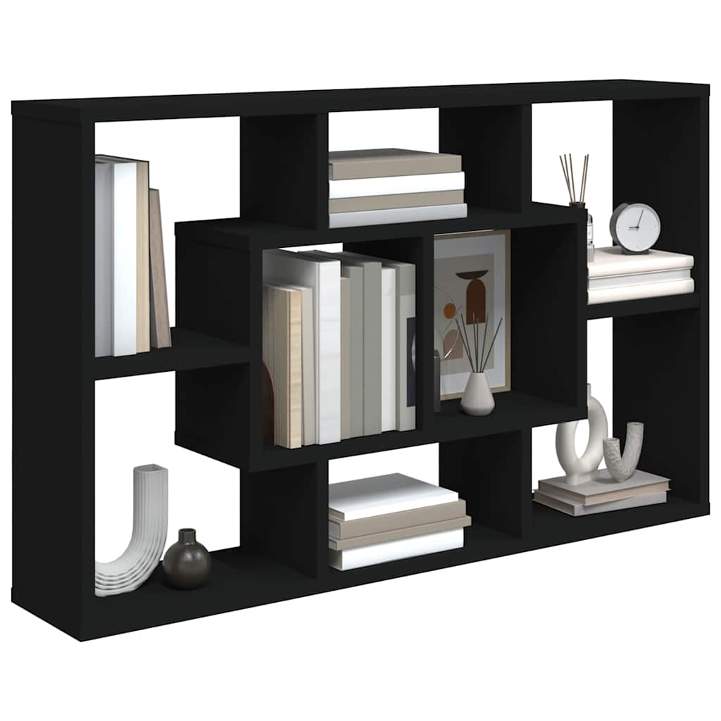 vidaXL Wandregal Schwarz 85x16x52,5 cm Holzwerkstoff
