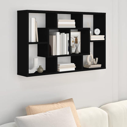vidaXL Wandregal Schwarz 85x16x52,5 cm Holzwerkstoff