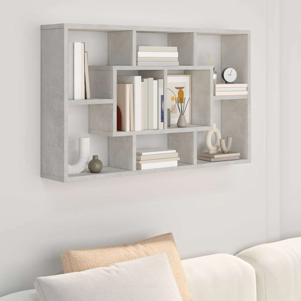 vidaXL Étagère murale gris béton 85x16x52,5 cm Aggloméré