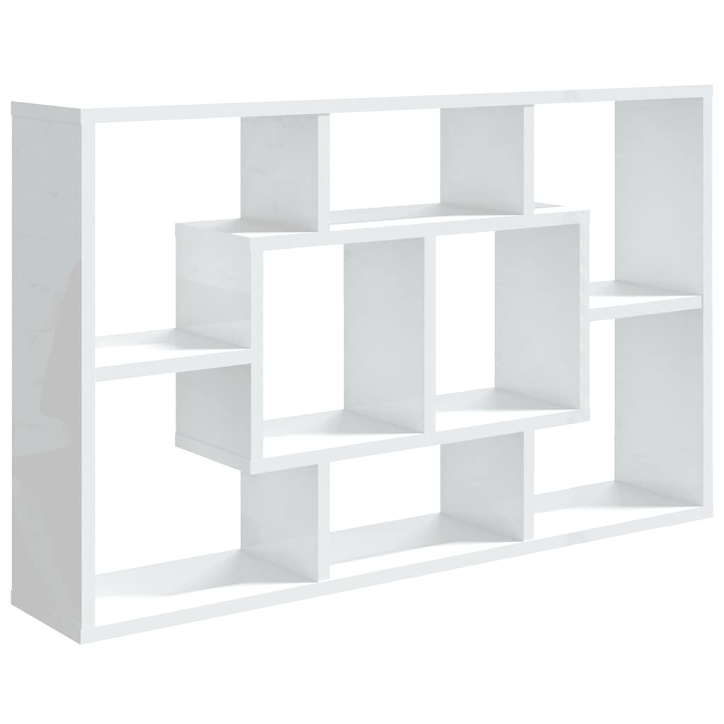vidaXL Wandregal Hochglanz-Weiß 85x16x52,5 cm Holzwerkstoff