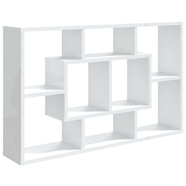 vidaXL Étagère murale Blanc brillant 85x16x52,5 cm Bois d'ingénierie