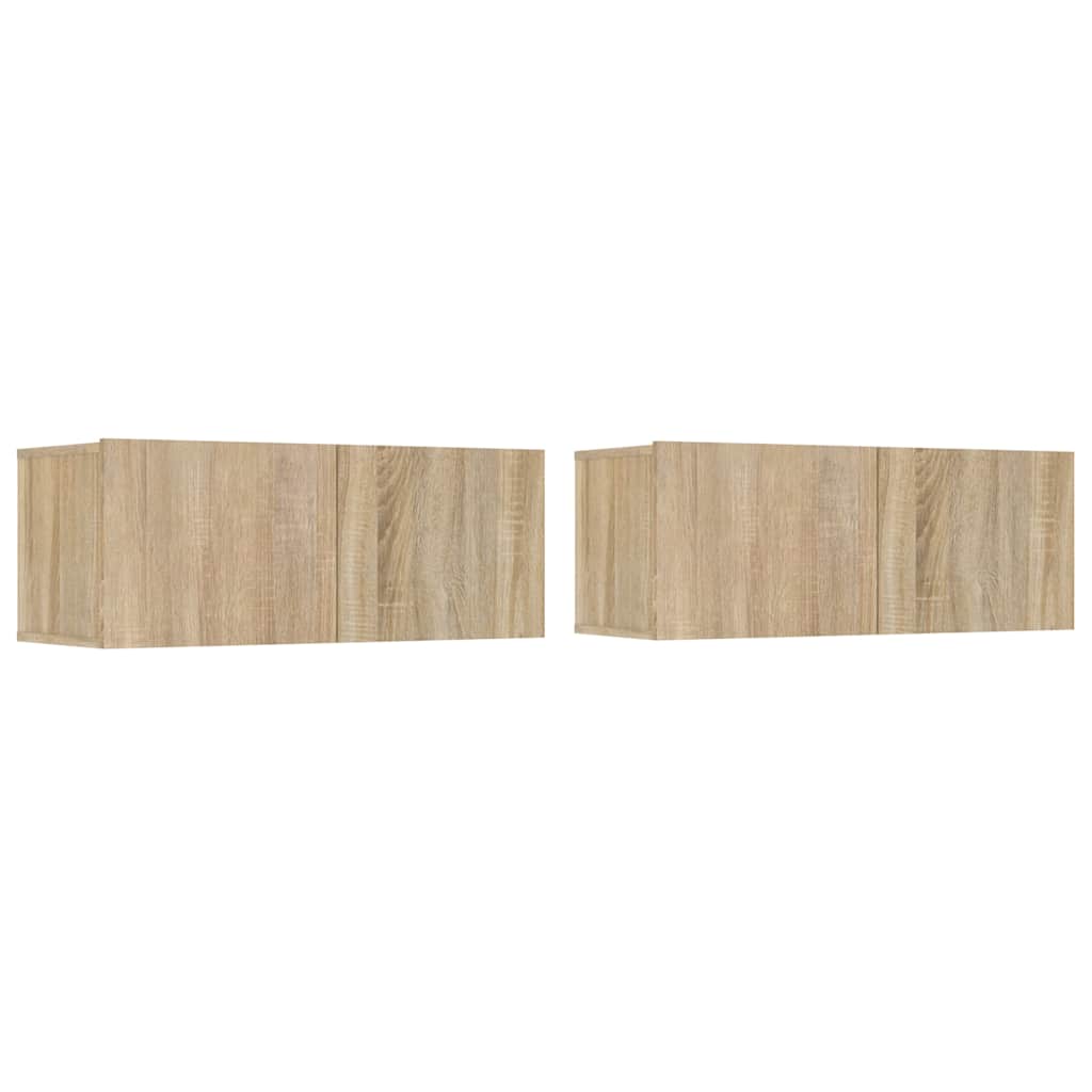 vidaXL Meubles TV 2 pcs Chêne Sonoma 80x30x30 cm Bois d'ingénierie