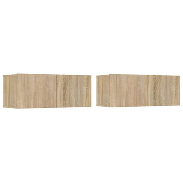 vidaXL Meubles TV 2 pcs Chêne Sonoma 80x30x30 cm Bois d'ingénierie