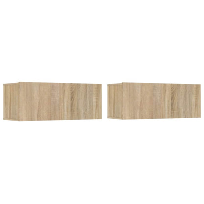 vidaXL Meubles TV 2 pcs Chêne Sonoma 80x30x30 cm Bois d'ingénierie