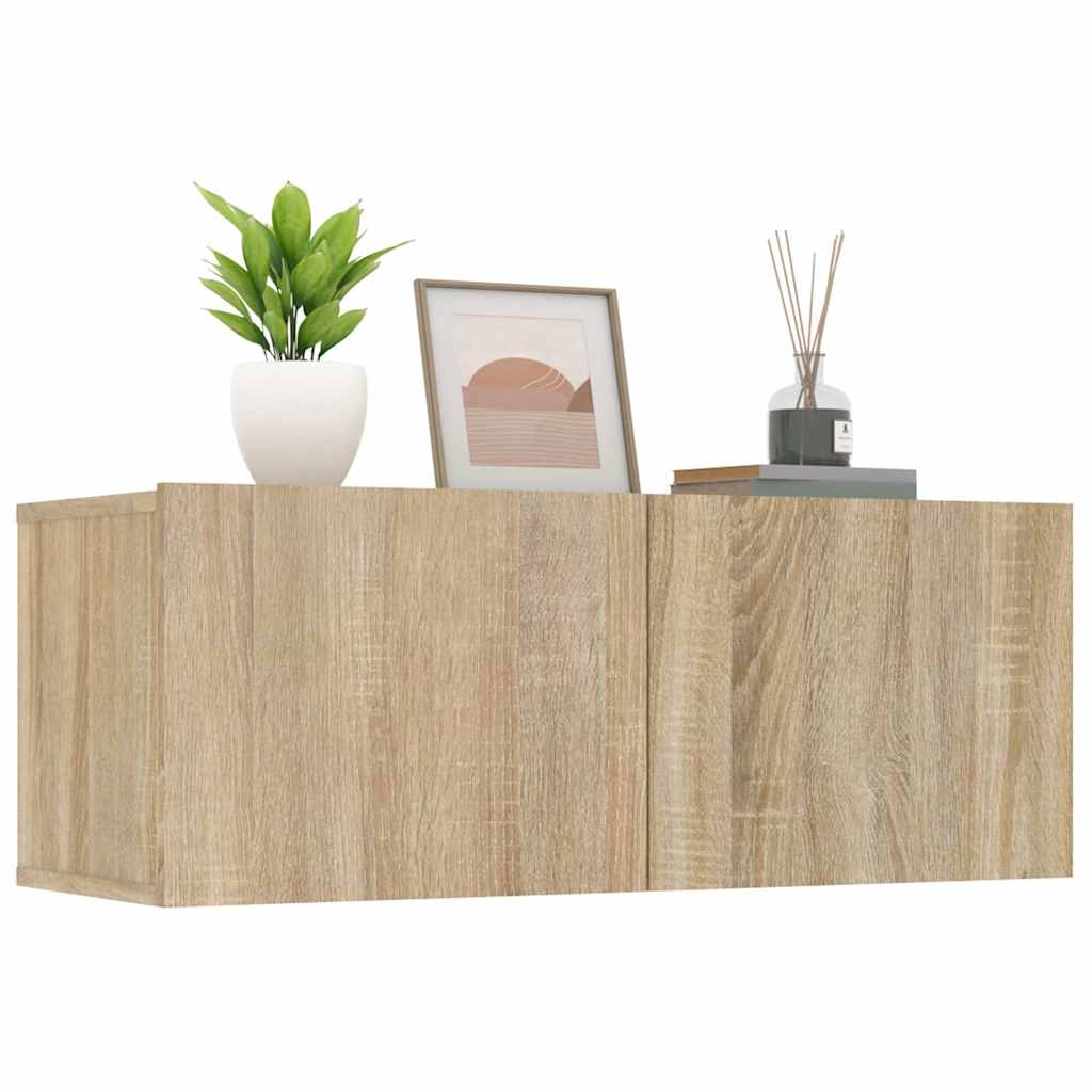 vidaXL Meubles TV 2 pcs Chêne Sonoma 80x30x30 cm Bois d'ingénierie