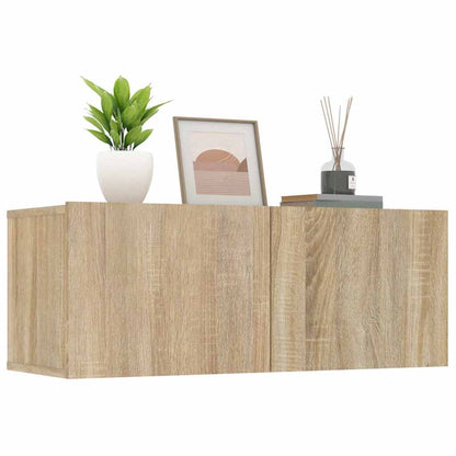 vidaXL Meubles TV 2 pcs Chêne Sonoma 80x30x30 cm Bois d'ingénierie