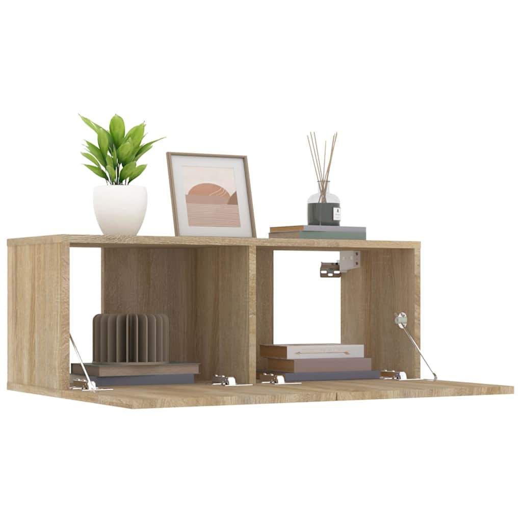 vidaXL Meubles TV 2 pcs Chêne Sonoma 80x30x30 cm Bois d'ingénierie