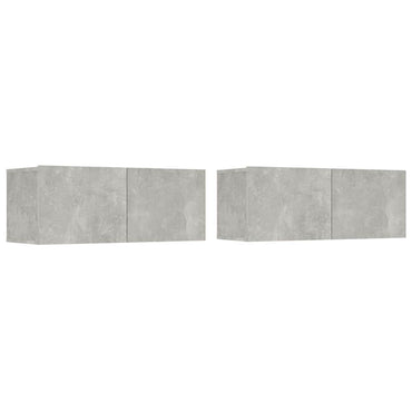vidaXL Meubles TV 2 pcs Gris béton 80x30x30 cm Bois d'ingénierie