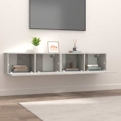 vidaXL Meubles TV 2 pcs Gris béton 80x30x30 cm Bois d'ingénierie