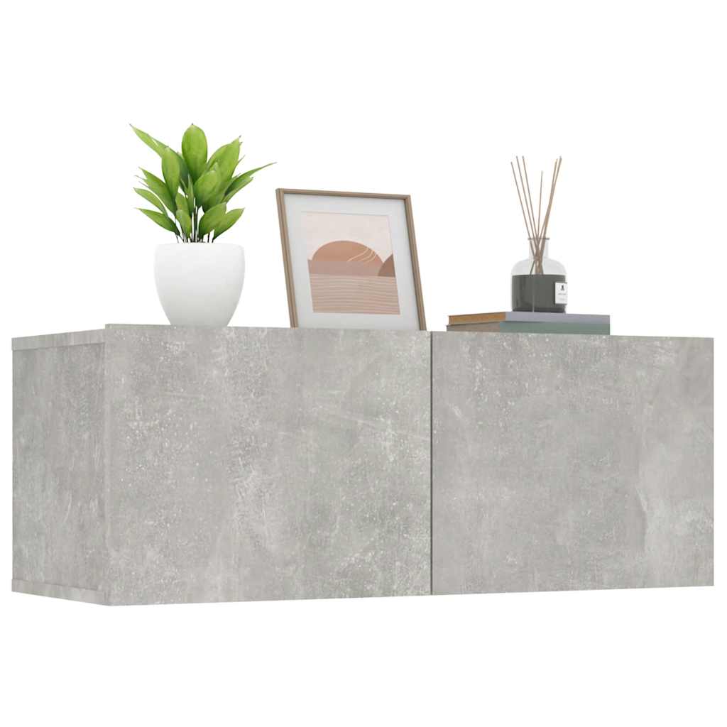 vidaXL Meubles TV 2 pcs Gris béton 80x30x30 cm Bois d'ingénierie