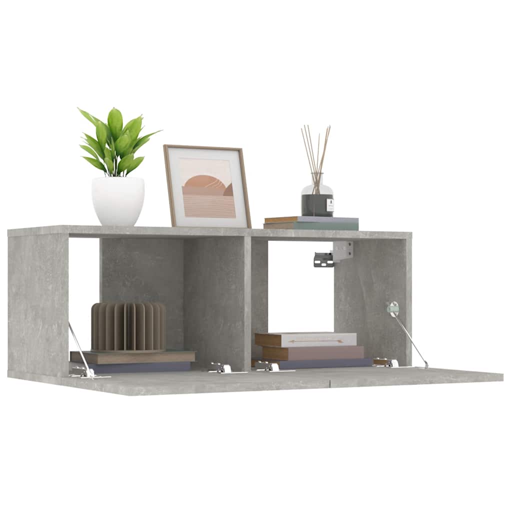 vidaXL Meubles TV 2 pcs Gris béton 80x30x30 cm Bois d'ingénierie