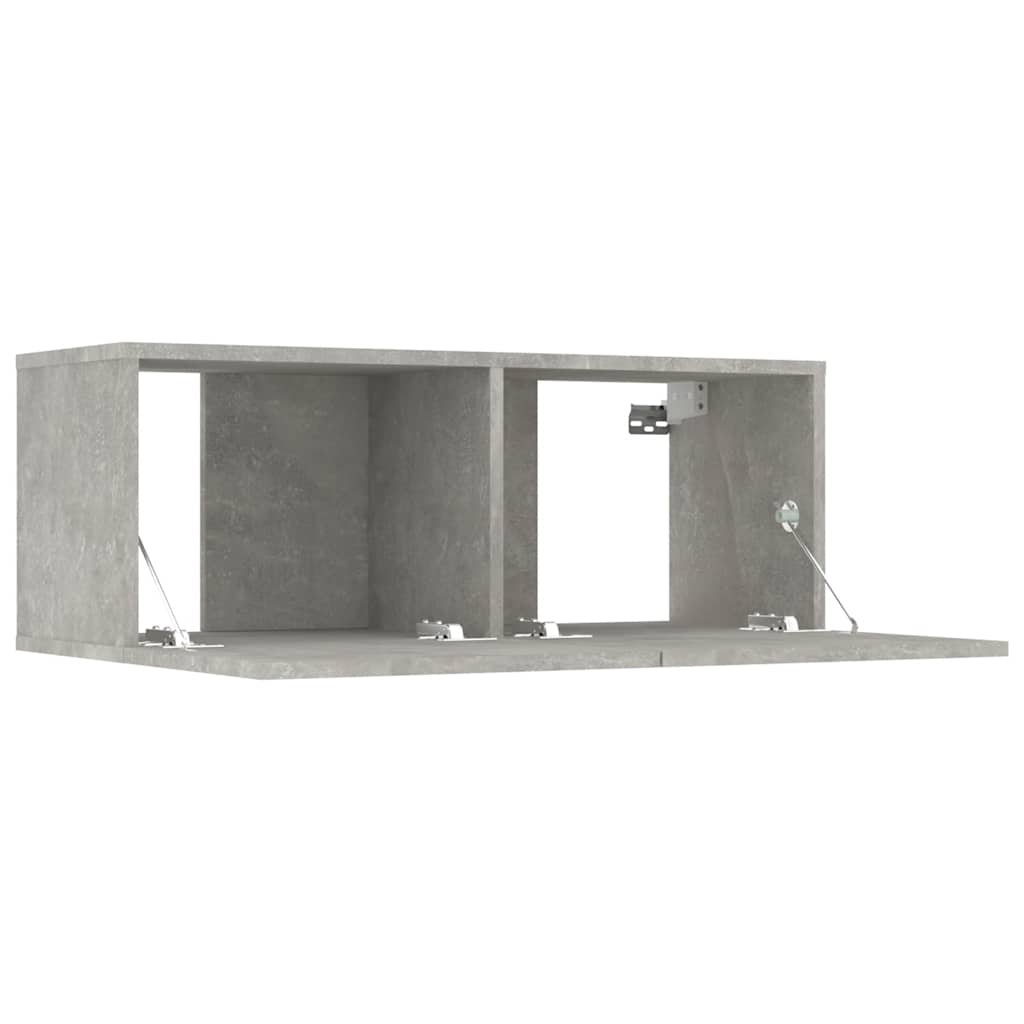 vidaXL Meubles TV 2 pcs Gris béton 80x30x30 cm Bois d'ingénierie