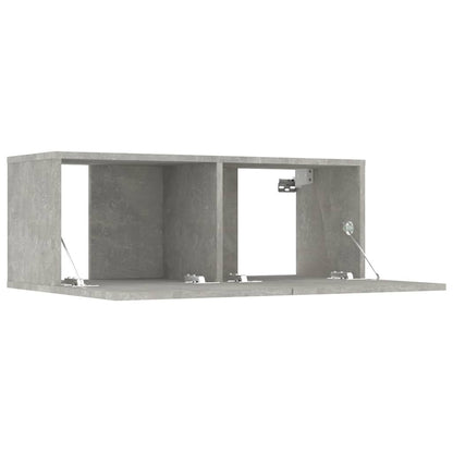 vidaXL Meubles TV 2 pcs Gris béton 80x30x30 cm Bois d'ingénierie