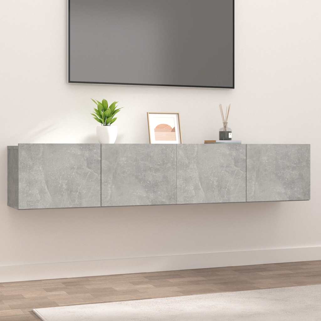 vidaXL Meubles TV 2 pcs Gris béton 80x30x30 cm Bois d'ingénierie
