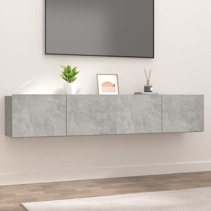 vidaXL Meubles TV 2 pcs Gris béton 80x30x30 cm Bois d'ingénierie