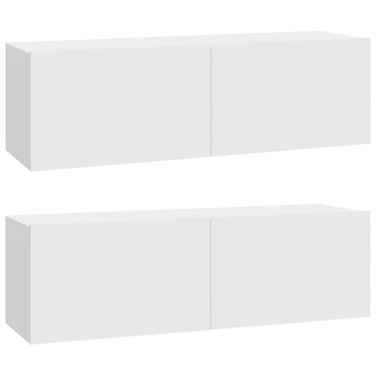 vidaXL Meubles TV muraux 2 pcs Blanc 100x30x30 cm Aggloméré