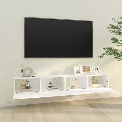 vidaXL Meubles TV muraux 2 pcs Blanc 100x30x30 cm Aggloméré