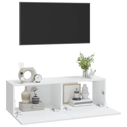 vidaXL Meubles TV muraux 2 pcs Blanc 100x30x30 cm Aggloméré