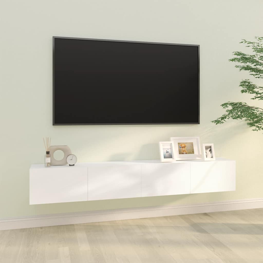 vidaXL Meubles TV muraux 2 pcs Blanc 100x30x30 cm Aggloméré