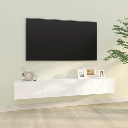 vidaXL Meubles TV muraux 2 pcs Blanc 100x30x30 cm Aggloméré