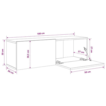 vidaXL TV-Wandschränke 2 Stk. Sonoma-Eiche 100x30x30 cm Holzwerkstoff