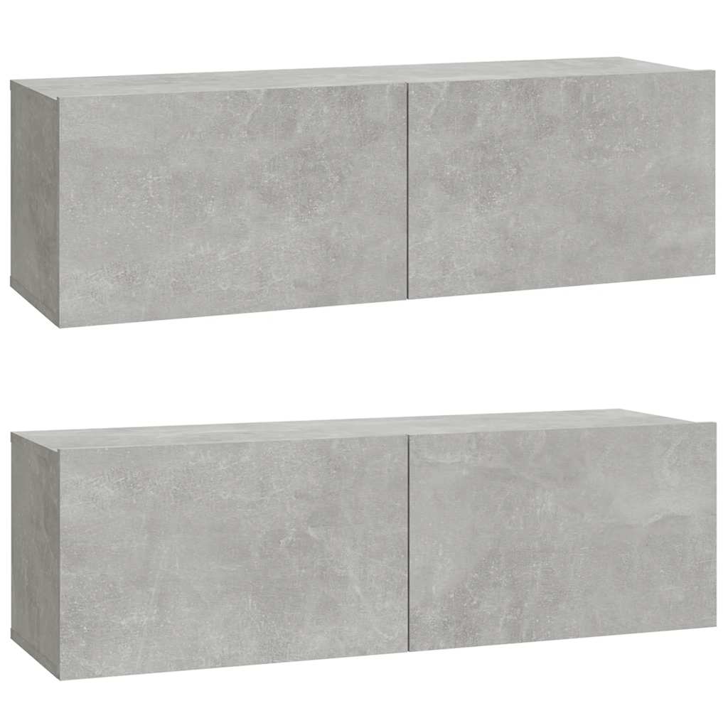 vidaXL Meubles TV muraux 2 pcs Gris béton 100x30x30 cm Bois d'ingénierie