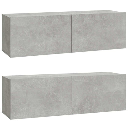 vidaXL Meubles TV muraux 2 pcs Gris béton 100x30x30 cm Bois d'ingénierie