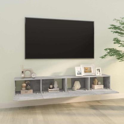 vidaXL Meubles TV muraux 2 pcs Gris béton 100x30x30 cm Bois d'ingénierie