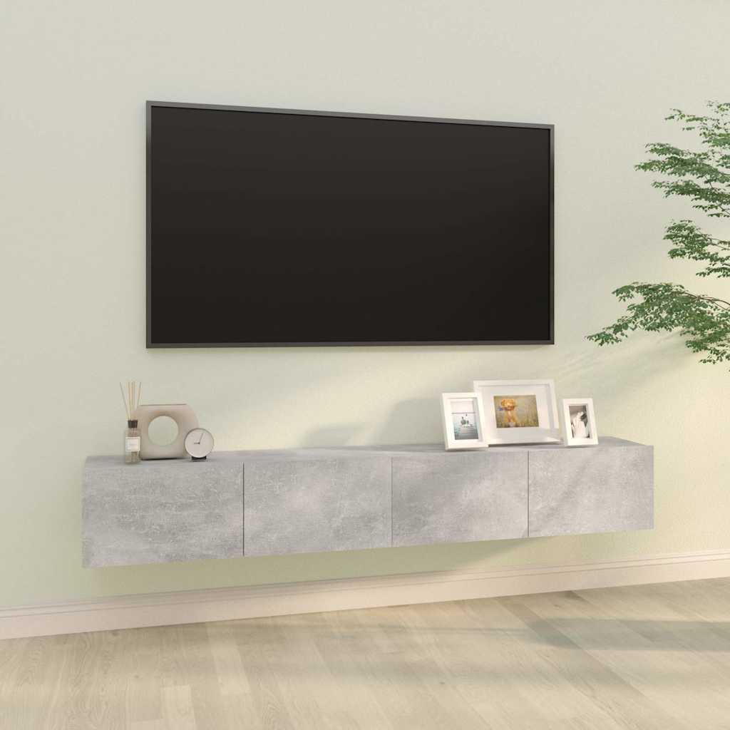 vidaXL Meubles TV muraux 2 pcs Gris béton 100x30x30 cm Bois d'ingénierie
