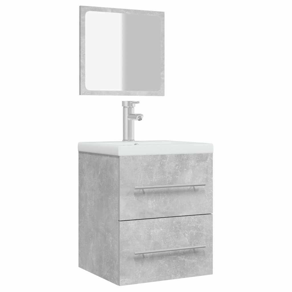 vidaXL Badschrank mit Spiegel Betongrau 41x38,5x48 cm