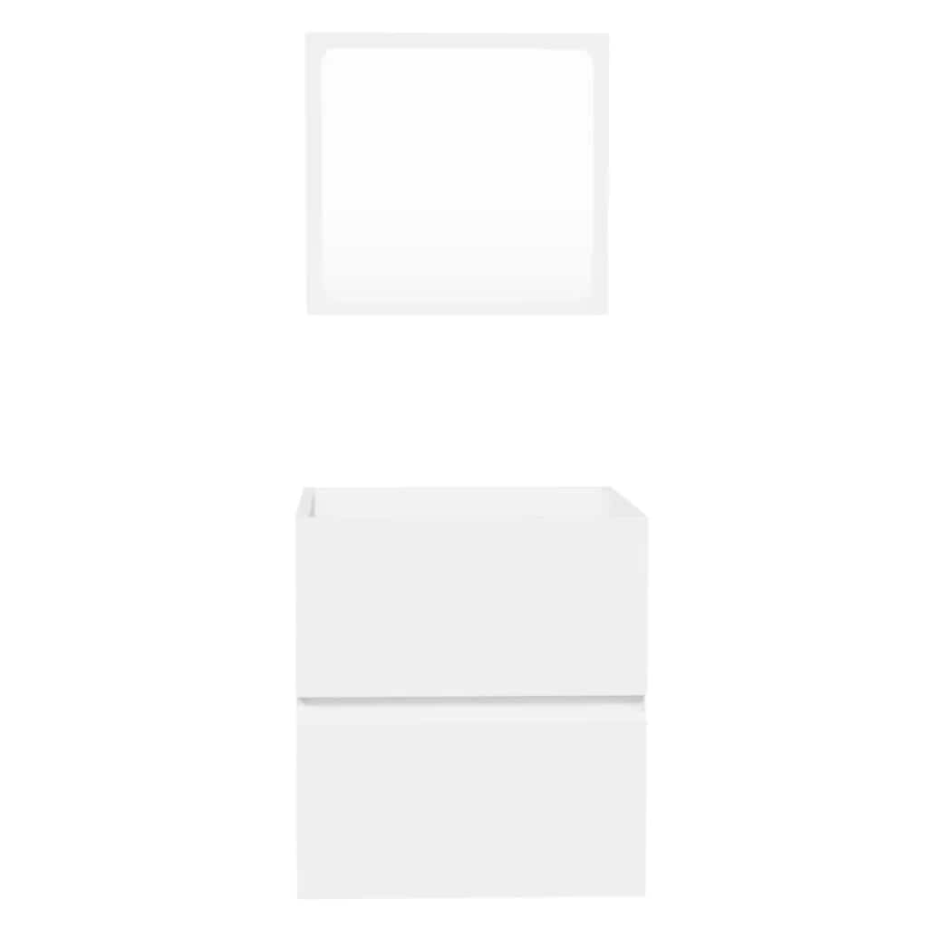 Badschrank mit Spiegel Weiß Holzwerkstoff