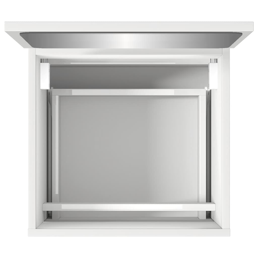 Badschrank mit Spiegel Weiß Holzwerkstoff